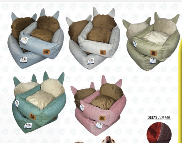 CHAKİE KULAKLI LÜKS MİNİ SET KEDİ & KÖPEK YATAGI